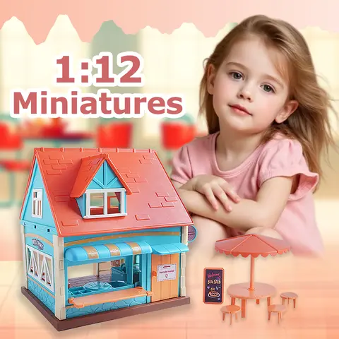 DICHENGHOUSE-6801-52 Pancake House Miniature Dollhouse Furniture Model 1:12 Play Girl Toy Gift