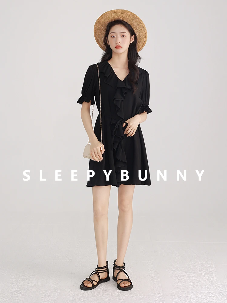Elegant Ruffle V Neck Chiffon Dress for Women Lantern Sleeve Slim Fit A-Line Mini Dress 2025 Summer Casual Short Skater Dress 
Elegant Ruffle V Neck Chiffon Dress for Women Lantern Sleeve Slim Fit A-Line Mini Dress 2025 Summer Casual Short Skater Dress