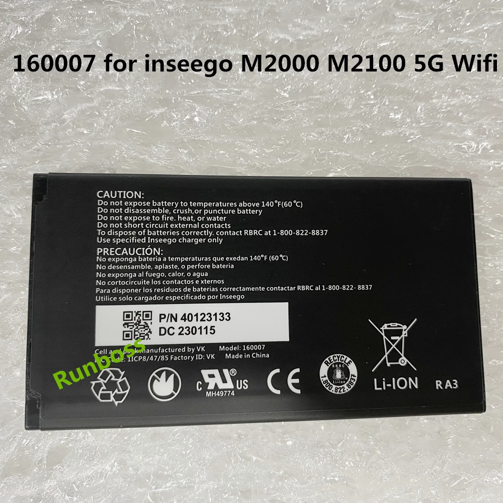 Высококачественный аккумулятор 3600 мАч 160007 для Inseego M2000 M2100 5G Wifi 40123134 Batteria
Высококачественный аккумулятор 3600 мАч 160007 для Inseego M2000 M2100 5G Wifi 40123134 Batteria