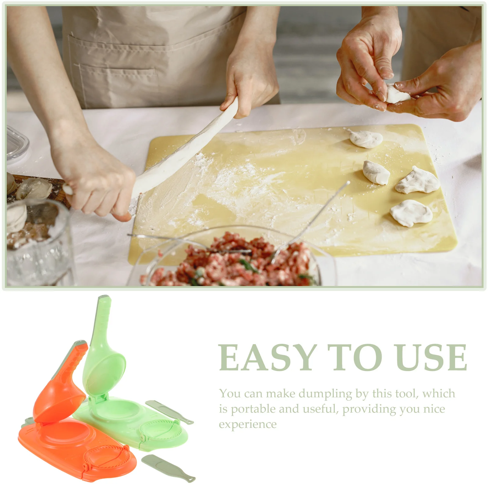 2Pcs Dumpling Maker Press Convenient Dumpling Wrapper Mold Portable Dough Press for Dumplings Mini Pie Shells Dough Presser 
2Pcs Dumpling Maker Press Convenient Dumpling Wrapper Mold Portable Dough Press for Dumplings Mini Pie Shells Dough Presser