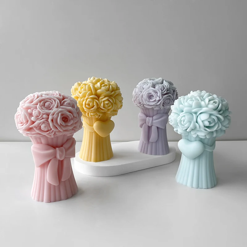 3D Flower Bouquet Silicone Mold Scented Candle Plaster Ornaments Mould Rose Flower DIY Valentine's Day Gift Wedding Decoration
3D Flower Bouquet Silicone Mold Scented Candle Plaster Ornaments Mould Rose Flower DIY Valentine's Day Gift Wedding Decoration