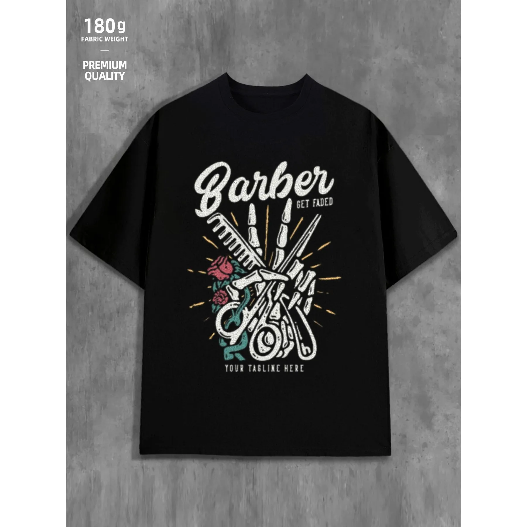 Barber Skeleton Scissors Graphic Tee Men Casual Short Sleeve Cotton Get Faded T-Shirt
Barber Skeleton Scissors Graphic Tee Men Casual Short Sleeve Cotton Get Faded T-Shirt