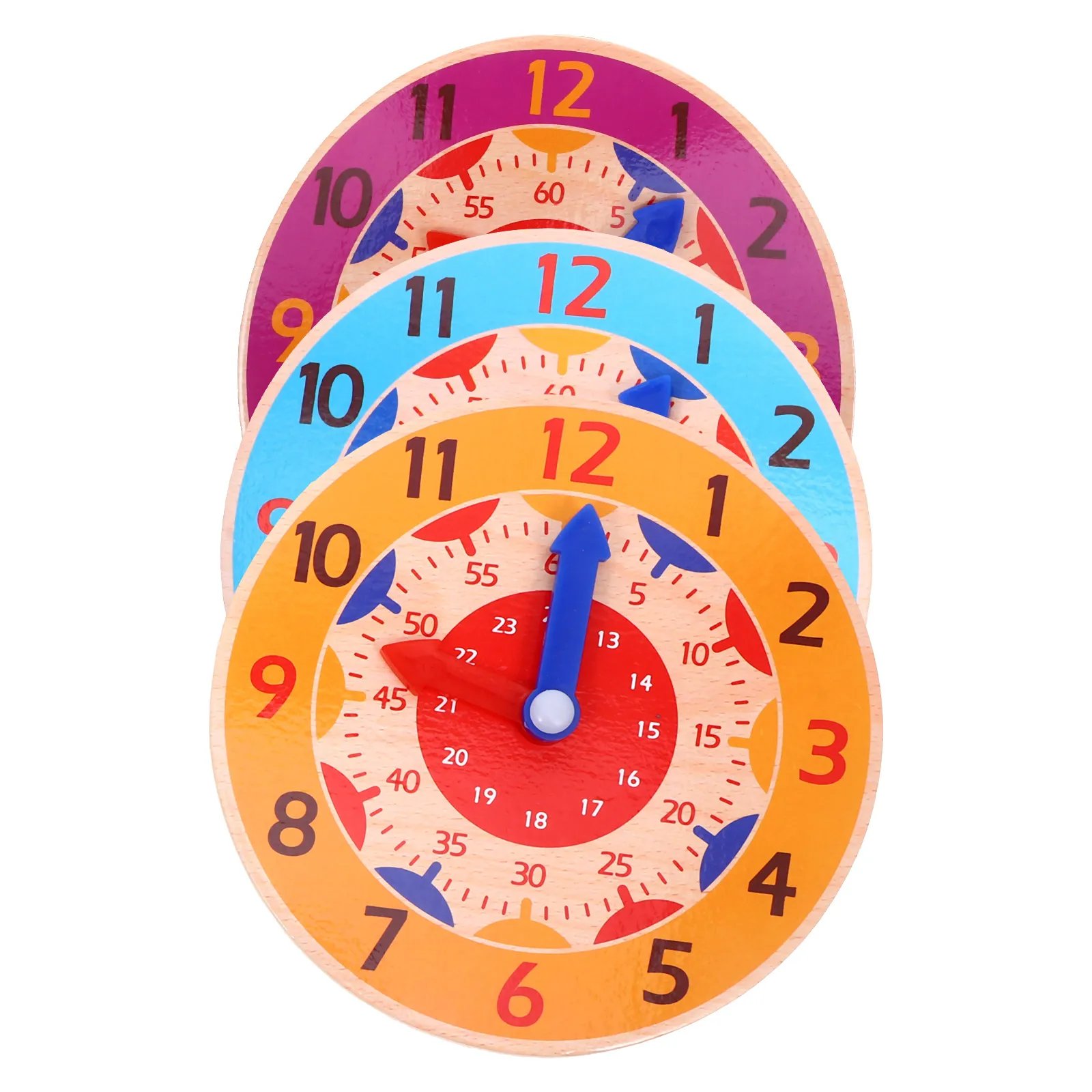3pcs Wooden Clock Kids Time Learning Educational Teaching Aid Toddler For Time Cognition Digital Analog Recognition Color Number
3pcs Wooden Clock Kids Time Learning Educational Teaching Aid Toddler For Time Cognition Digital Analog Recognition Color Number