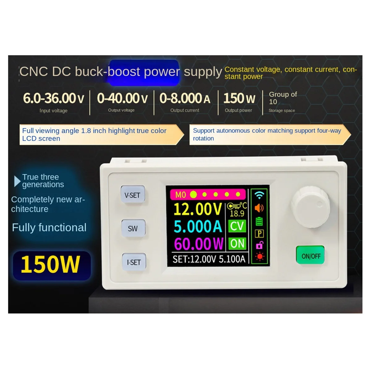 ABNJ SK150S Регулируемый регулятор напряжения постоянного тока с ЧПУ, источник питания, постоянное напряжение и ток, модуль солнечной зарядки
ABNJ SK150S Регулируемый регулятор напряжения постоянного тока с ЧПУ, источник питания, постоянное напряжение и ток, модуль солнечной зарядки