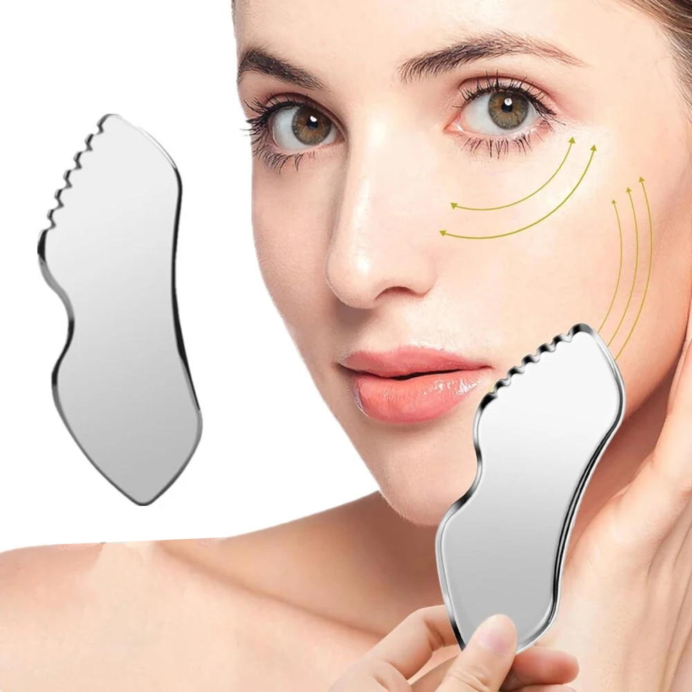 1pc Guasha Scraping Massage Scraper Face Massager Gua Sha Board Stainless Steel Body Muscle Relaxing Scraping Board Massage Tool
1pc Guasha Scraping Massage Scraper Face Massager Gua Sha Board Stainless Steel Body Muscle Relaxing Scraping Board Massage Tool