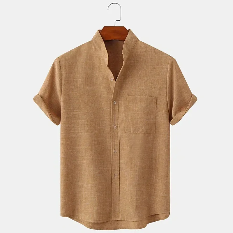 Summer New Men's Shirts Solid Color Hemp Short Sleeve Lapel Shirt Casual Plus Size Shirt Men's Wear
Summer New Men's Shirts Solid Color Hemp Short Sleeve Lapel Shirt Casual Plus Size Shirt Men's Wear