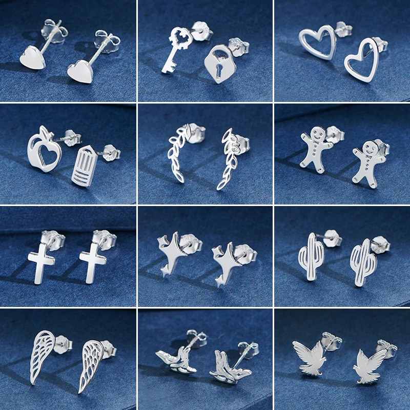 925 Sterling Silver Mini Stud Earrings for Women Fashion Apple Heart Cactus Earings Fine Jewelry Girls Party Piercing S925 Gift
925 Sterling Silver Mini Stud Earrings for Women Fashion Apple Heart Cactus Earings Fine Jewelry Girls Party Piercing S925 Gift