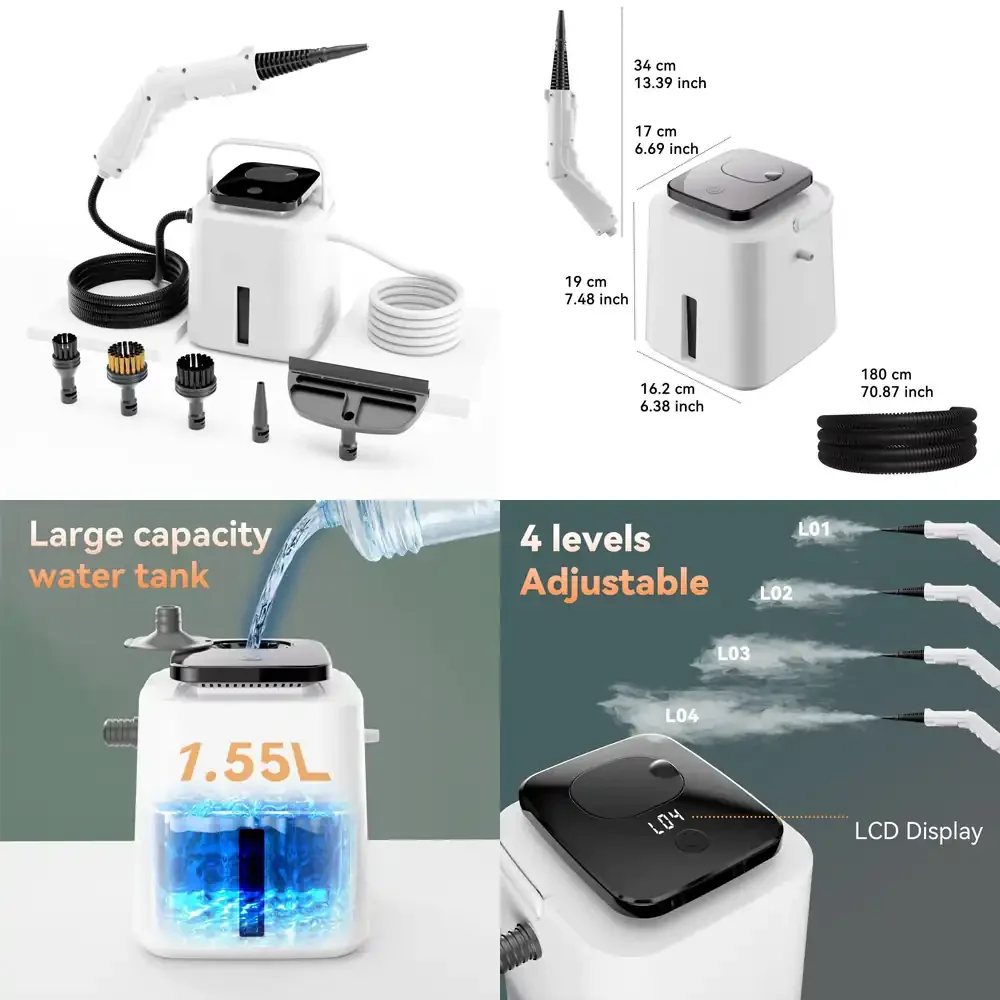 Pressurized Handheld Steam Cleaner for Home Use Multi-Surface Natural Steamer for Kitchen Bathroom Floors Tiles Carpets
Pressurized Handheld Steam Cleaner for Home Use Multi-Surface Natural Steamer for Kitchen Bathroom Floors Tiles Carpets