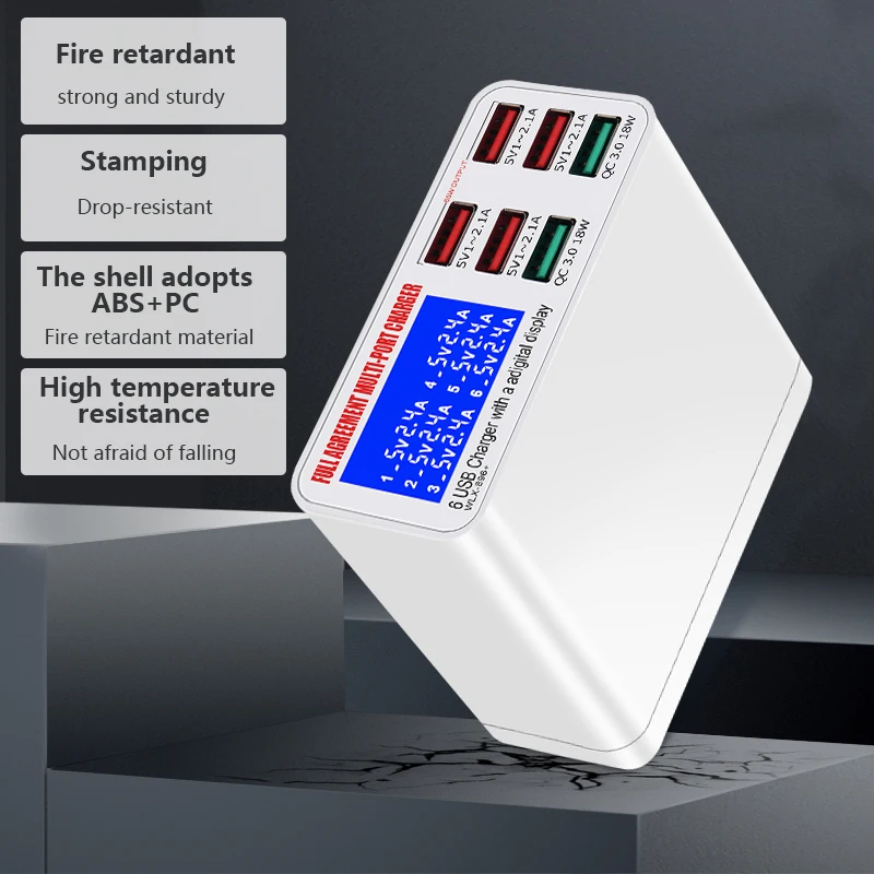 Цифровой ЖК-дисплей, 6 портов, USB Smart Fast Charger Station, зарядная станция, концентратор 30 Вт/40 Вт/45 Вт QC 3,0 PD, 45 Вт, 20 Вт, настольная подставка для планшетного ПК, телефона
Цифровой ЖК-дисплей, 6 портов, USB Smart Fast Charger Station, зарядная станция, концентратор 30 Вт/40 Вт/45 Вт QC 3,0 PD, 45 Вт, 20 Вт, настольная подставка для планшетного ПК, телефона