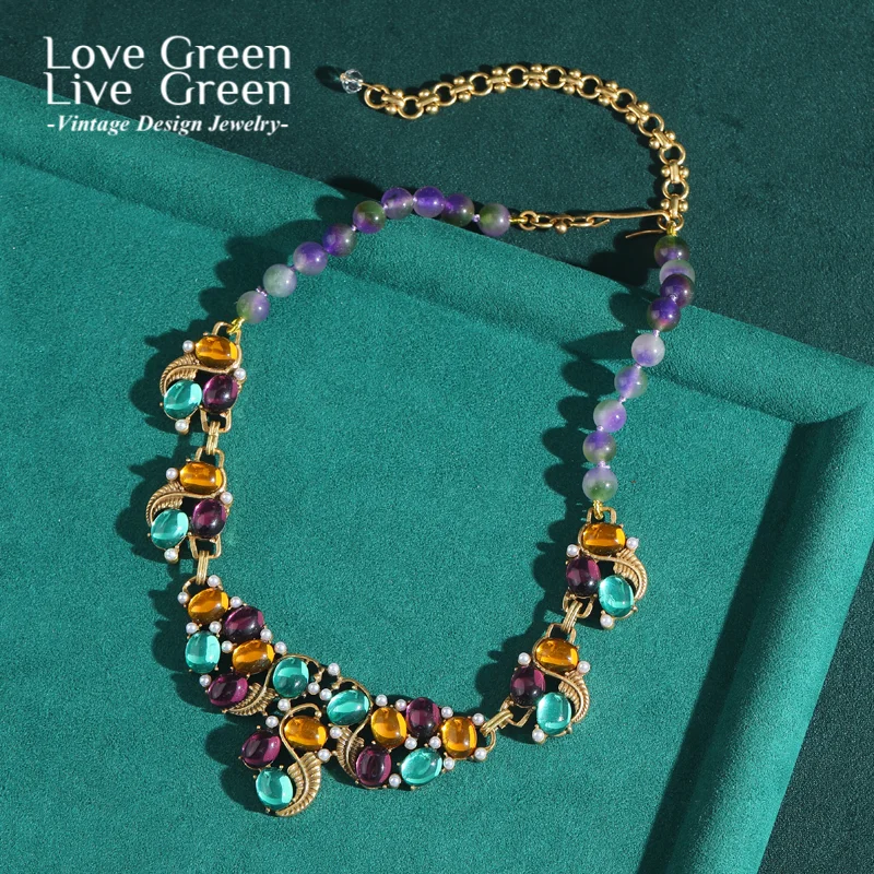Vintage Chokers Necklaces For Women Purple Oval Natural Stone Glass Grape Antique Gold Color Flower Jewelry Accessories New 2025
Vintage Chokers Necklaces For Women Purple Oval Natural Stone Glass Grape Antique Gold Color Flower Jewelry Accessories New 2025