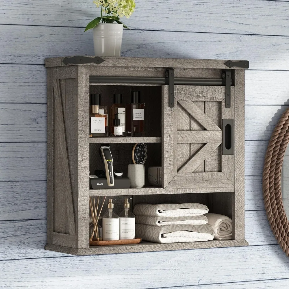 Farmhouse Storage Cabinet with Sliding Barn Door & Adjustable Shelf, Wall Mounted for Bathroom, Kitchen, Living Room
Farmhouse Storage Cabinet with Sliding Barn Door & Adjustable Shelf, Wall Mounted for Bathroom, Kitchen, Living Room