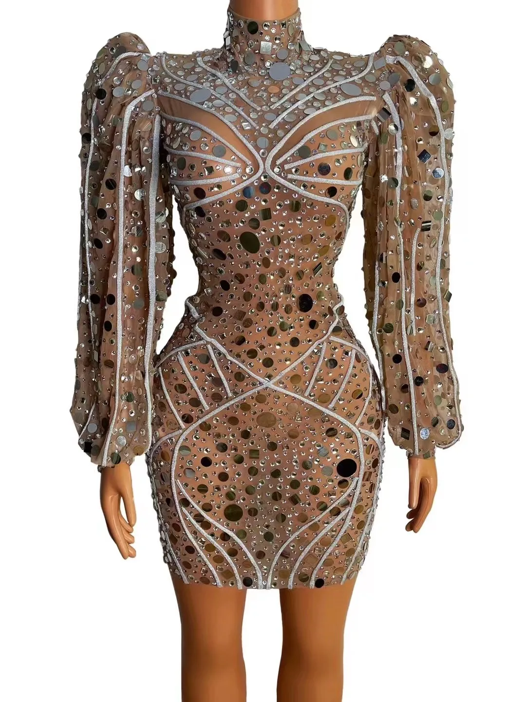 ShiingSilverSequinsRhinestonesTransparentBigSleevesDressBirthday CelebrateOutfitWomenDancerShowWearPromDresses
ShiingSilverSequinsRhinestonesTransparentBigSleevesDressBirthday CelebrateOutfitWomenDancerShowWearPromDresses