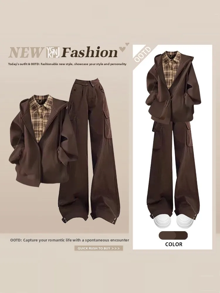 Women's Casual Hooded Jacket Shirt Work Pants Three-piece Set Winter New Style Slimming Lazy Style Clothing High Waist Long P...
Women's Casual Hooded Jacket Shirt Work Pants Three-piece Set Winter New Style Slimming Lazy Style Clothing High Waist Long P...