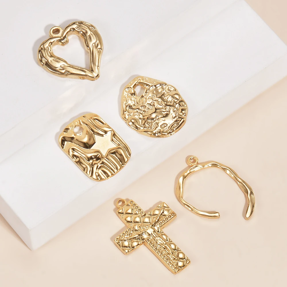 6Pcs/lot Stainless Steel Heart Cross hollow Charms Pendants Connectors for DIY Jewelry Making Women Necklace Earrings Supplies
6Pcs/lot Stainless Steel Heart Cross hollow Charms Pendants Connectors for DIY Jewelry Making Women Necklace Earrings Supplies