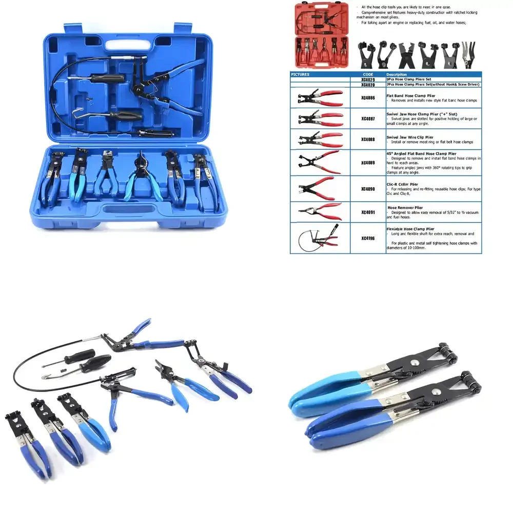 XC4029 9pcs Hose Clamp Pliers Set for Car Repair Vehicle General Tools Automotive Repair Tools XCTOOL
XC4029 9pcs Hose Clamp Pliers Set for Car Repair Vehicle General Tools Automotive Repair Tools XCTOOL