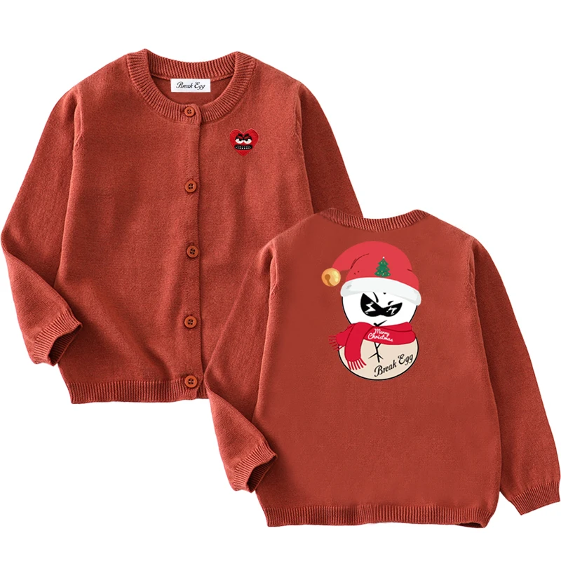 Cartoon Snowman Printing Boy Girl Cardigan Cotton Red Cute Snag Heart Embroidery O-neck Buttons Long Sleeves Autumn Sweater
Cartoon Snowman Printing Boy Girl Cardigan Cotton Red Cute Snag Heart Embroidery O-neck Buttons Long Sleeves Autumn Sweater