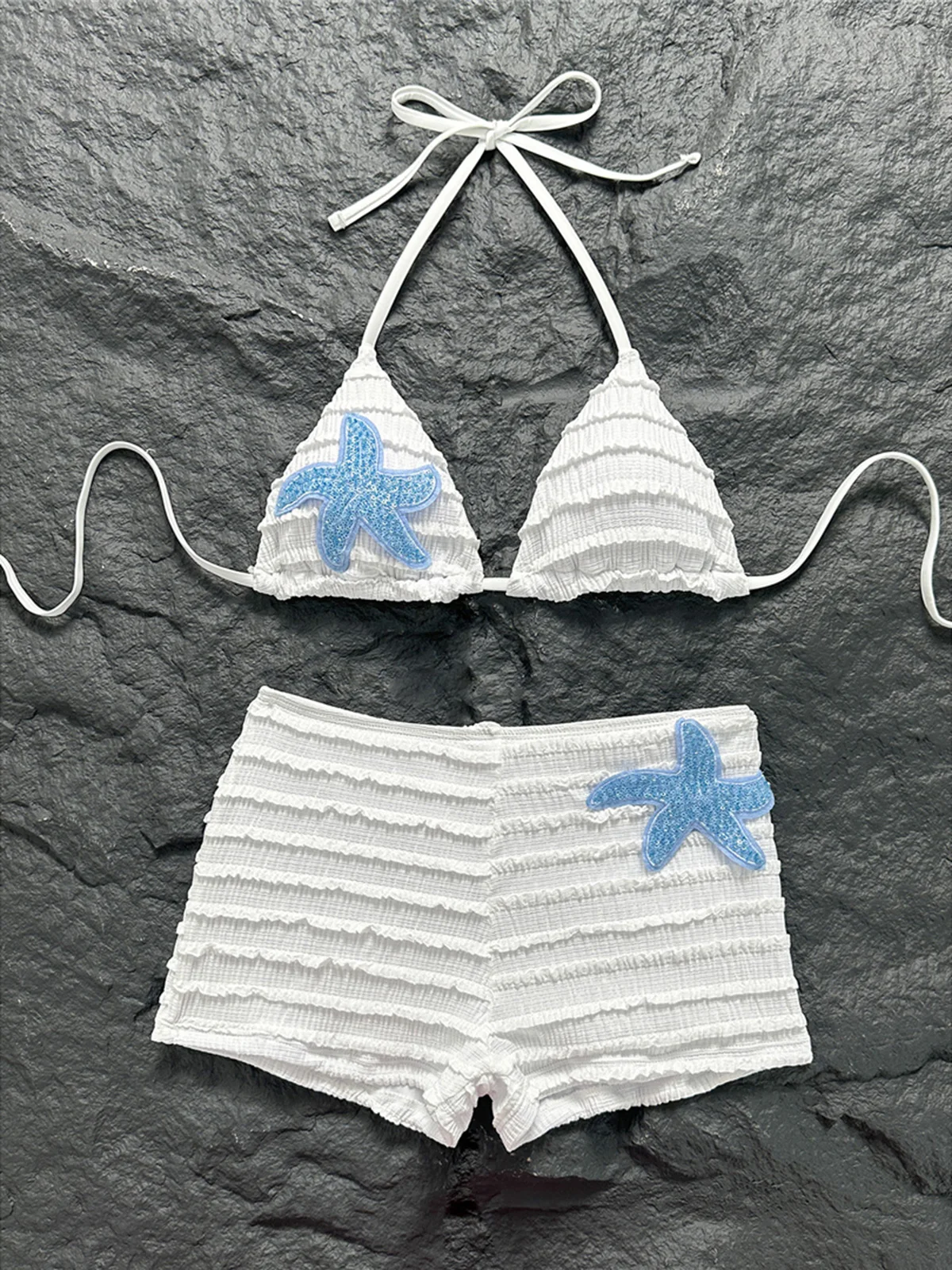 Two-pieces Bikini set Bather Bathing Suit Swim Sequins Starfish Halter High Waist Bikini Female Swimsuit Women Swimwear
Two-pieces Bikini set Bather Bathing Suit Swim Sequins Starfish Halter High Waist Bikini Female Swimsuit Women Swimwear