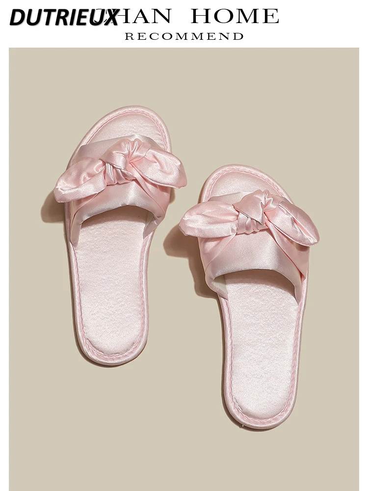 2024 New Summer Japanese Style Satin Bow Slippers for Women Indoor Home Spring and Autumn Satin Soft Bottom Girl Home Shoes
2024 New Summer Japanese Style Satin Bow Slippers for Women Indoor Home Spring and Autumn Satin Soft Bottom Girl Home Shoes