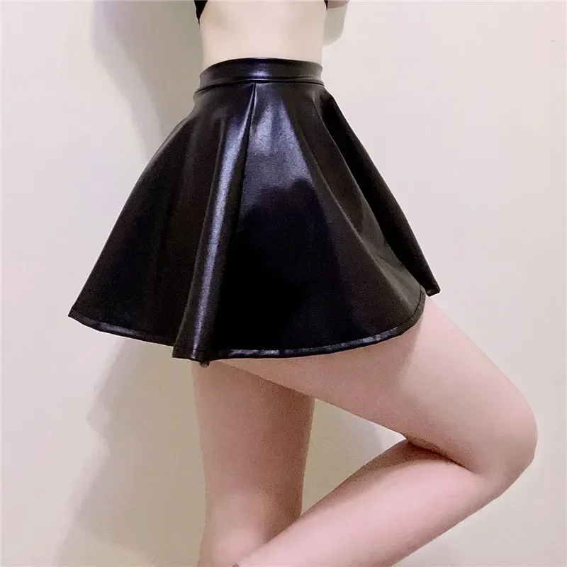 Elegant Harajuku PU Leather Woman Skirts Flared Pleated Short Skirt High Waist Mini Skirt Womens Sexy Skirt
Elegant Harajuku PU Leather Woman Skirts Flared Pleated Short Skirt High Waist Mini Skirt Womens Sexy Skirt