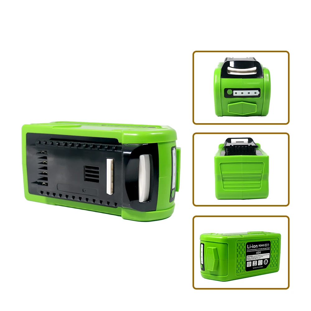 40V 5.0Ah/5000mAh Rechargeable Li-ion Battery, For Greenworks 40V Power Tools 29462 29472 29282 Power Tools Batteries 
40V 5.0Ah/5000mAh Rechargeable Li-ion Battery, For Greenworks 40V Power Tools 29462 29472 29282 Power Tools Batteries