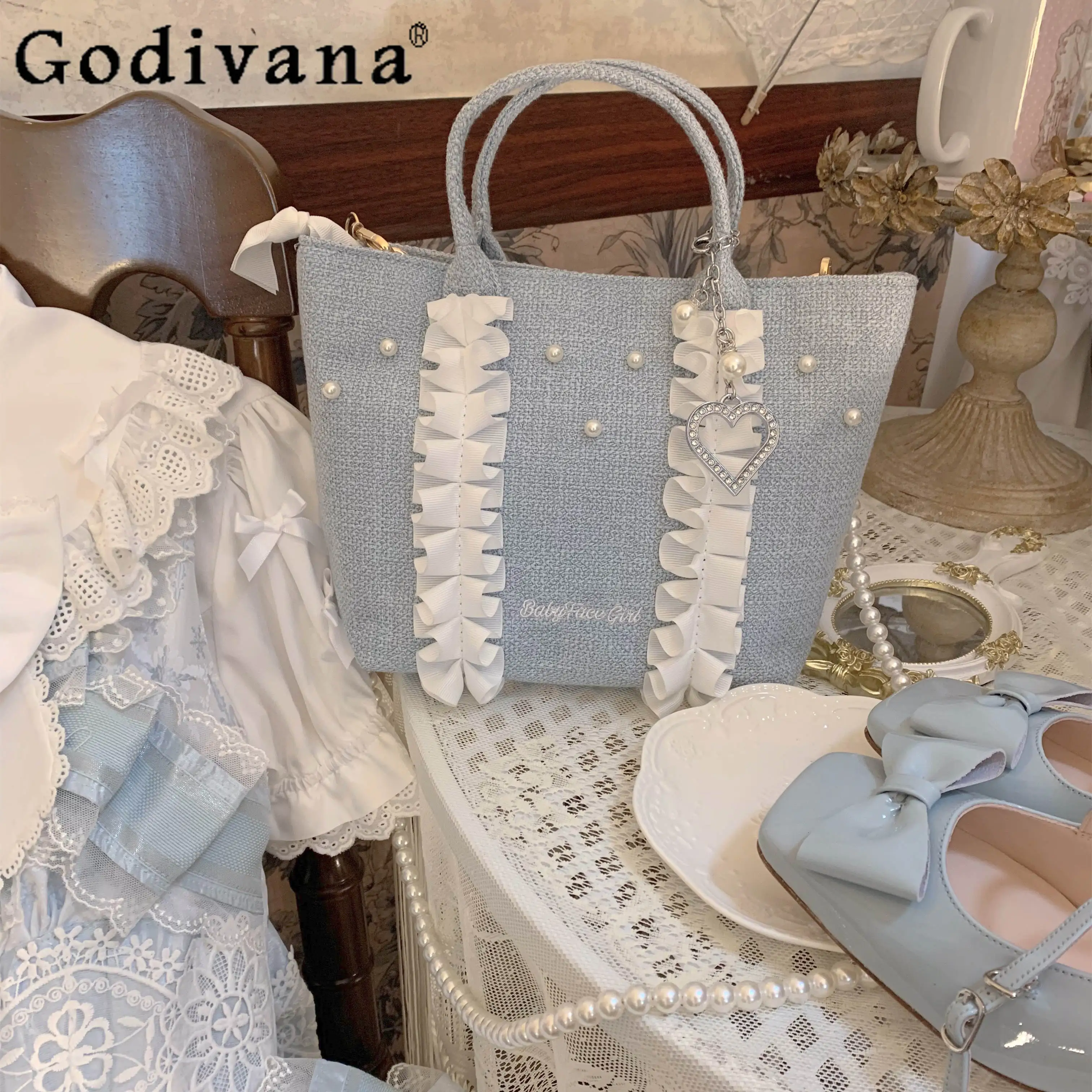 Sweetheart Girl Japanese Original Lolita Handbag Sweet Girl Pearl Cute Lace Small Capacity JK Uniform Crossbody Bag
Sweetheart Girl Japanese Original Lolita Handbag Sweet Girl Pearl Cute Lace Small Capacity JK Uniform Crossbody Bag
