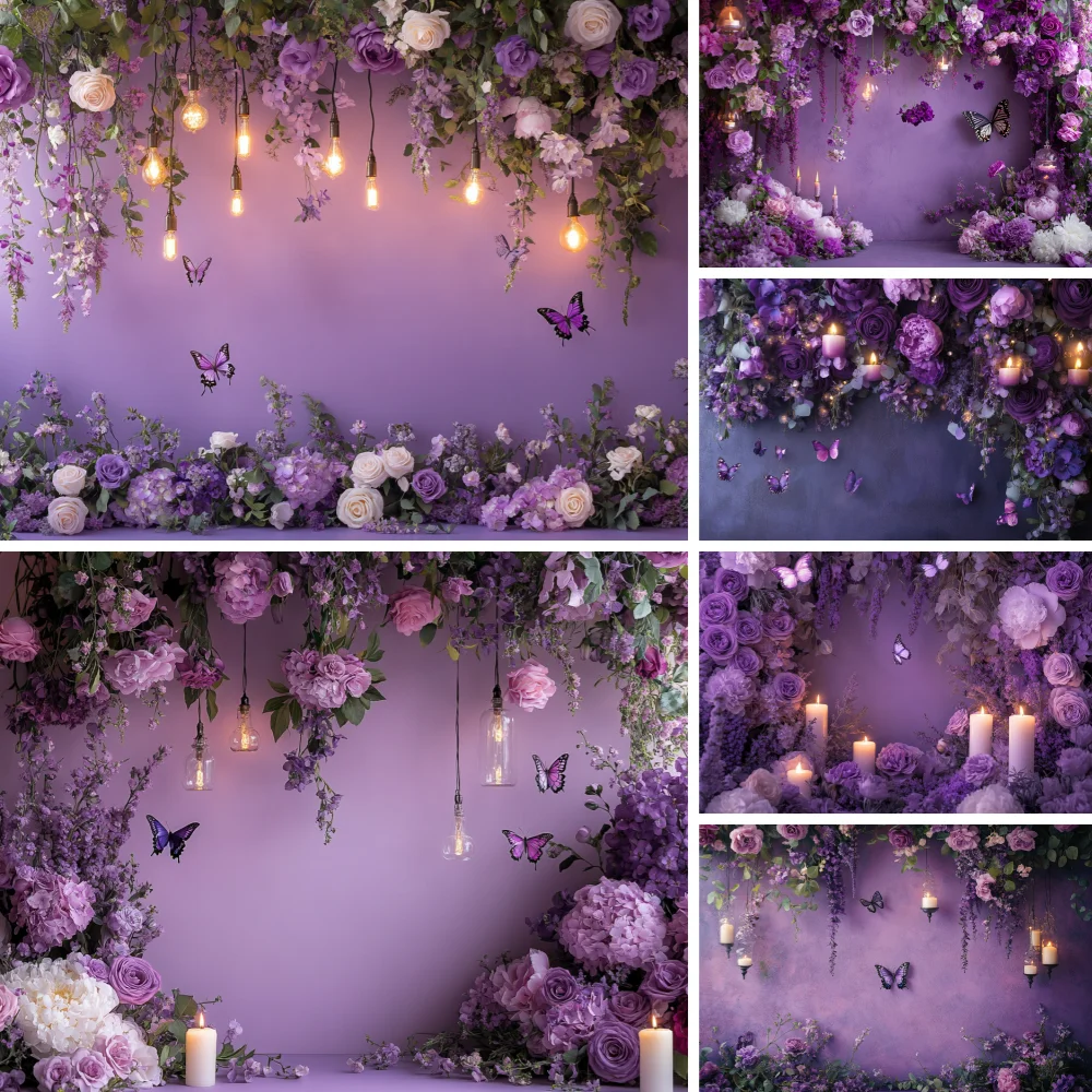 Dreamy Butterfly Backdrop Purple Flower Wall Baby Shower Girl Birthday Party Lantern Candle Wedding Photography Background Decor
Dreamy Butterfly Backdrop Purple Flower Wall Baby Shower Girl Birthday Party Lantern Candle Wedding Photography Background Decor
