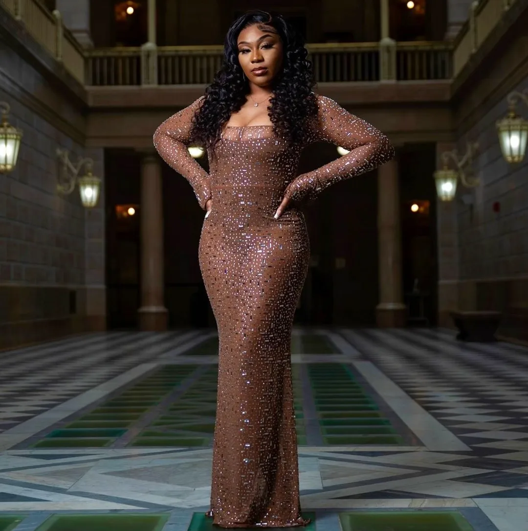 Модное коричневое африканское пышное платье для выпускного вечера с круглым вырезом и длинными рукавами, хрустальное платье-футляр, вечернее платье, торжественное платье Abendkleider
Модное коричневое африканское пышное платье для выпускного вечера с круглым вырезом и длинными рукавами, хрустальное платье-футляр, вечернее платье, торжественное платье Abendkleider