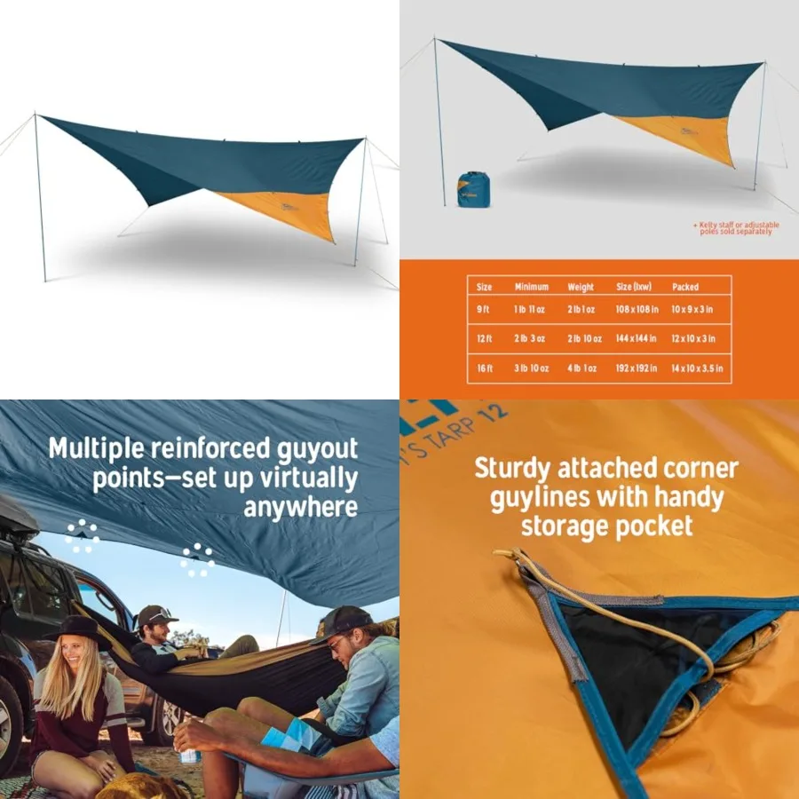 Sun Shelter and Multi-Use Awning Rainfly, Portable Canopy UV Protection, Waterproof + Durable, 3 Sizes for Customized Pitch (12ft)
Sun Shelter and Multi-Use Awning Rainfly, Portable Canopy UV Protection, Waterproof + Durable, 3 Sizes for Customized Pitch (12ft)