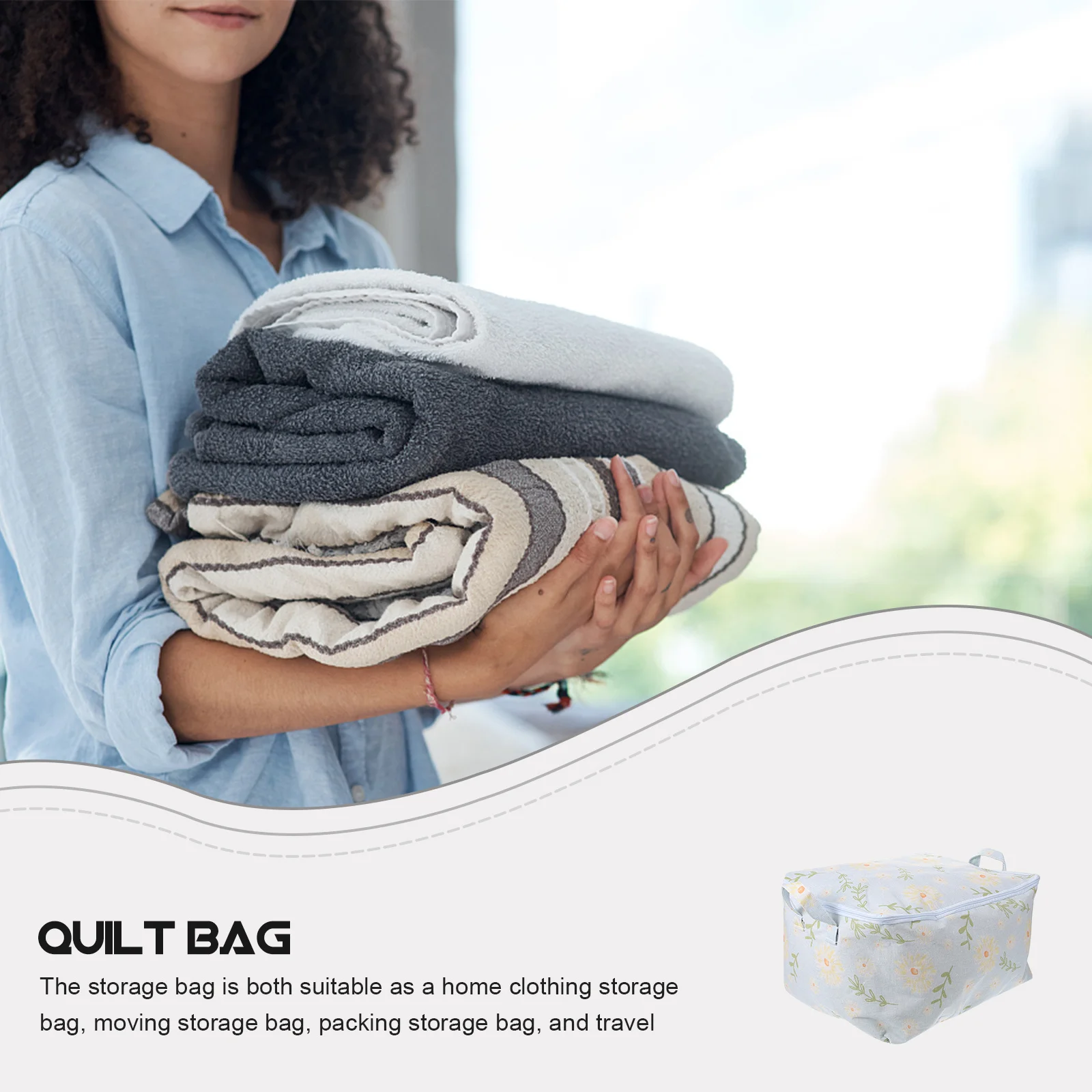 Quilt Storage Bag with Zipper Large Capacity Foldable Fabric Organizer for Bedding Clothing Storage Sundries Packing Moving
Quilt Storage Bag with Zipper Large Capacity Foldable Fabric Organizer for Bedding Clothing Storage Sundries Packing Moving