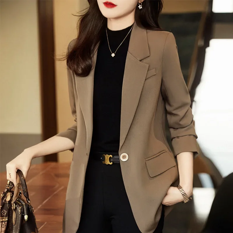 Korean Style Brown Suit Jacket for Women Blazer Spring Autumn Temperament Fashion Casual Coffee Blazer Woman Jacket 2024 N36
Korean Style Brown Suit Jacket for Women Blazer Spring Autumn Temperament Fashion Casual Coffee Blazer Woman Jacket 2024 N36