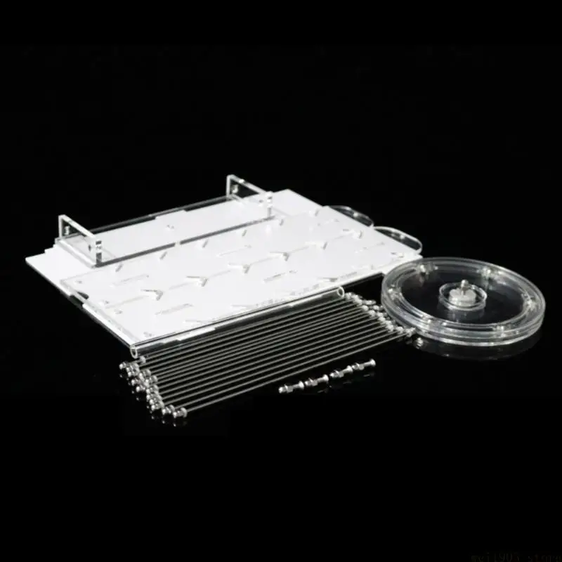 D46E 360 Degree Rotating Acrylic Bead Organizers Professional Jewelry Display Rack with Two Sided Viewing and Rotation