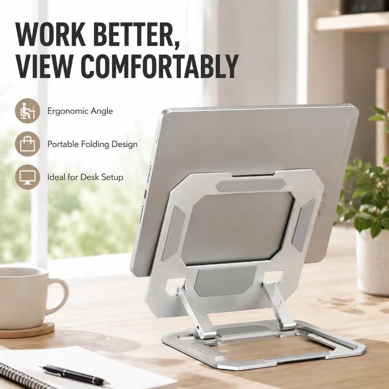 360 Degree Rotatable Adjustable Carbon Steel Tablet Stand Foldable Portable Height Raising Universal Metal Support Holder
360 Degree Rotatable Adjustable Carbon Steel Tablet Stand Foldable Portable Height Raising Universal Metal Support Holder