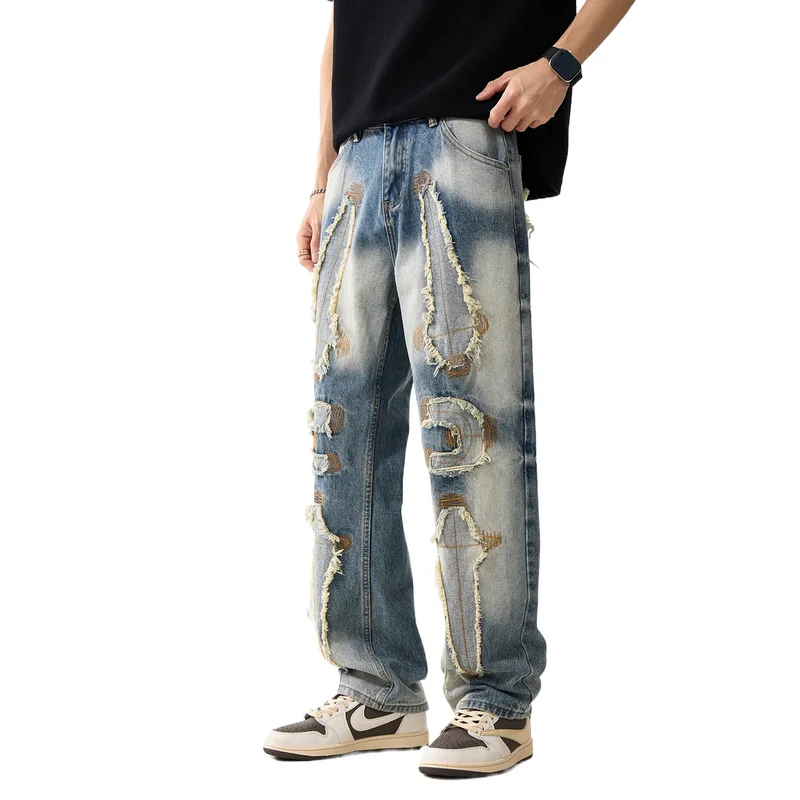 Men's High Street Loose Fit Hip Hop Jeans Pants With Patchwork Fashion Vibe Style Y2K Denim Trousers Patched Washed Vintage Jean
Men's High Street Loose Fit Hip Hop Jeans Pants With Patchwork Fashion Vibe Style Y2K Denim Trousers Patched Washed Vintage Jean