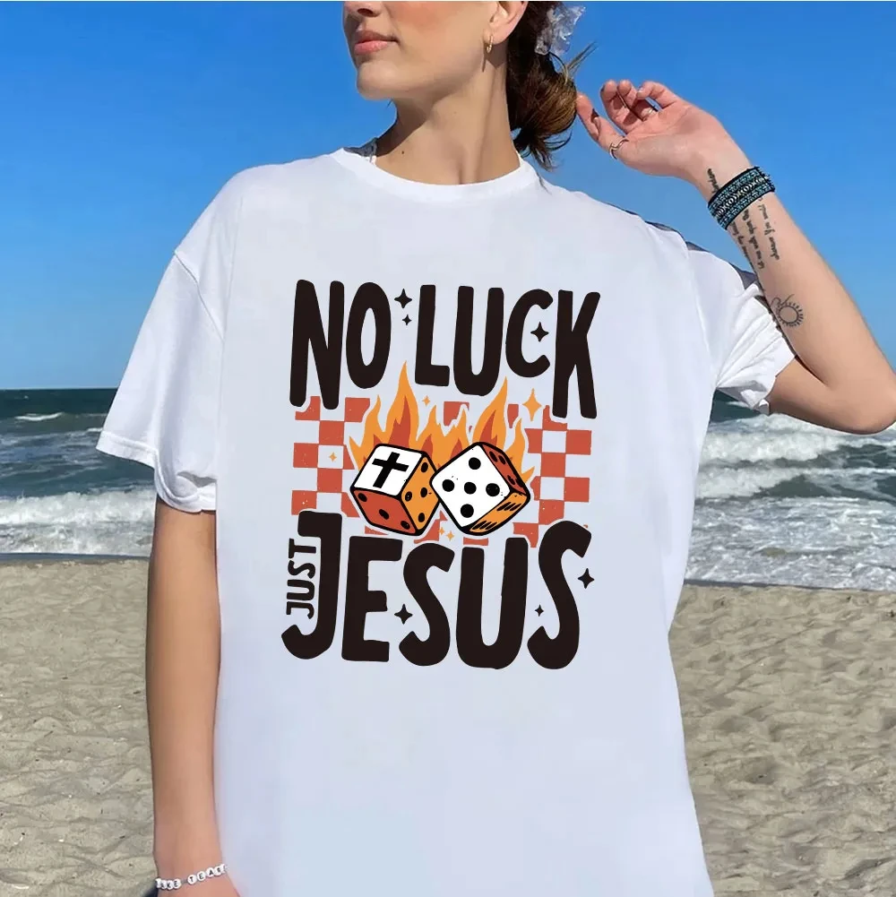 Футболка No Luck Just Jesus, мужские и женские хлопковые футболки с короткими рукавами, рубашка Y2k, топы большого размера, летняя блузка, женская одежда
Футболка No Luck Just Jesus, мужские и женские хлопковые футболки с короткими рукавами, рубашка Y2k, топы большого размера, летняя блузка, женская одежда