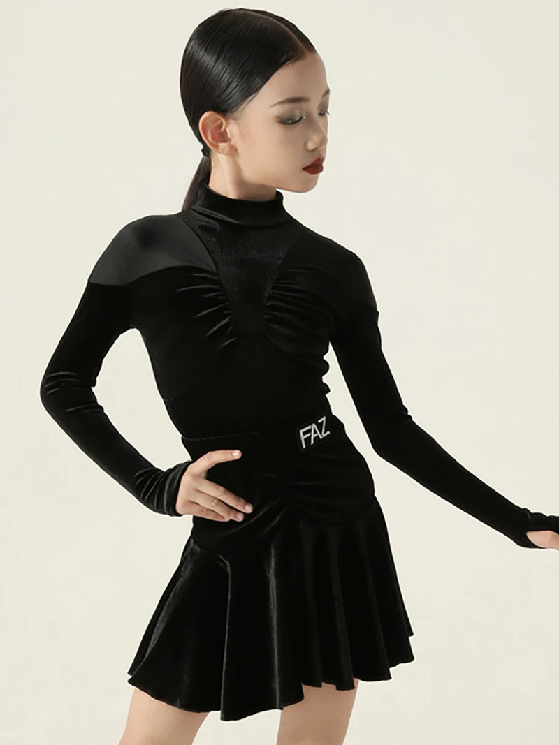 Black Velvet Ruffles Skirts Kids Modern Dance Dress Competition Performance Girls Children National Standard Dancewear Costume
Black Velvet Ruffles Skirts Kids Modern Dance Dress Competition Performance Girls Children National Standard Dancewear Costume