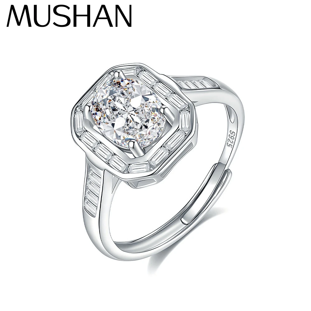 MuShan Brand Jewelry 925 Sterling Silver Ring VVS Moissanite Mother Day Ring Women 18K Real Gold Plated MST Patent Jewellery
MuShan Brand Jewelry 925 Sterling Silver Ring VVS Moissanite Mother Day Ring Women 18K Real Gold Plated MST Patent Jewellery