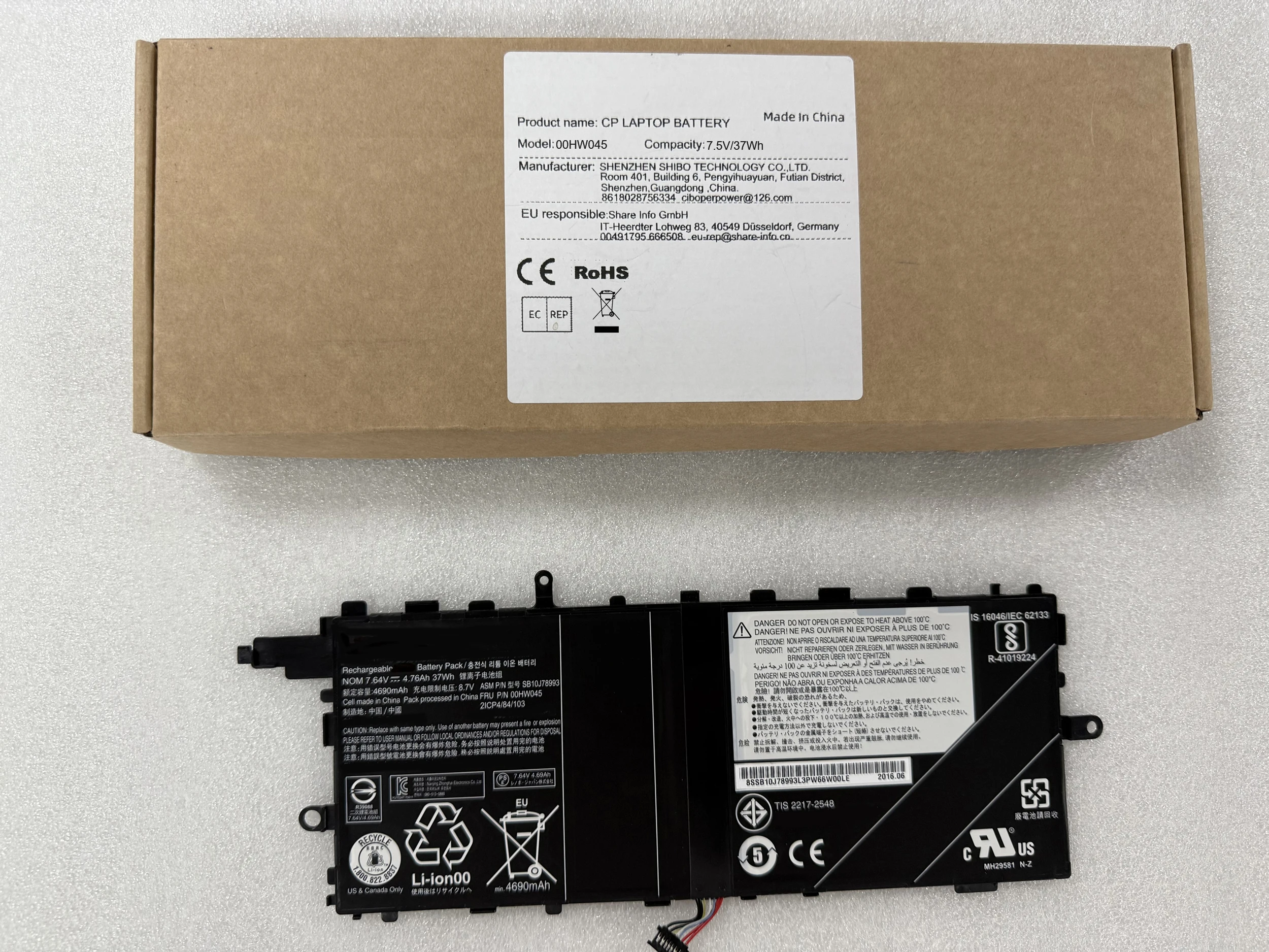 Laptop Battery 00HW045 00HW046 SB10J78993 SB10J78994 For ThinkPad X1 Tablet X1 GEN 2 20GGA00F00 20GGA00N00 Series 7.5V/37Wh
Laptop Battery 00HW045 00HW046 SB10J78993 SB10J78994 For ThinkPad X1 Tablet X1 GEN 2 20GGA00F00 20GGA00N00 Series 7.5V/37Wh