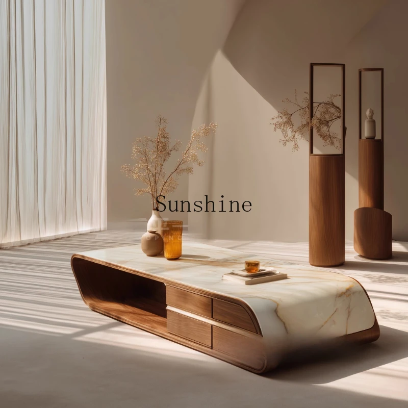 Natural luxury stone household Italian minimalist light luxury high-end villa living room special-shaped solid wood coffee table
Natural luxury stone household Italian minimalist light luxury high-end villa living room special-shaped solid wood coffee table
