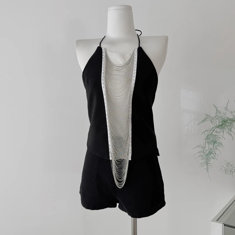 Топы с бретелькой на шее и кисточками, прозрачная бретелька на молнии, свободный повседневный жилет, свободный повседневный сексуальный жилет, рубашки без рукавов
Топы с бретелькой на шее и кисточками, прозрачная бретелька на молнии, свободный повседневный жилет, свободный повседневный сексуальный жилет, рубашки без рукавов