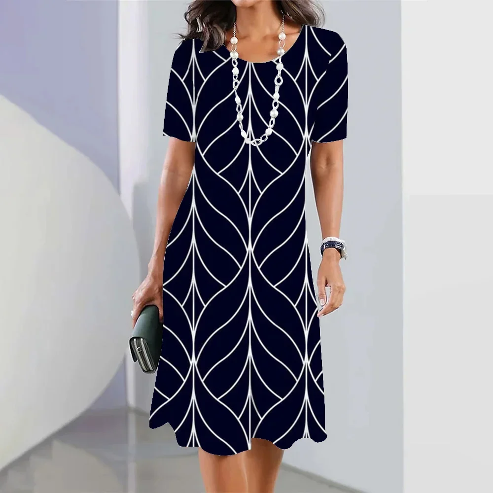 Women's Dress O Neckline Short-sleeved Dress Fashion Sexy Dress 2024 Summer Party Evening Dress Personality Print Loose Dress
Women's Dress O Neckline Short-sleeved Dress Fashion Sexy Dress 2024 Summer Party Evening Dress Personality Print Loose Dress