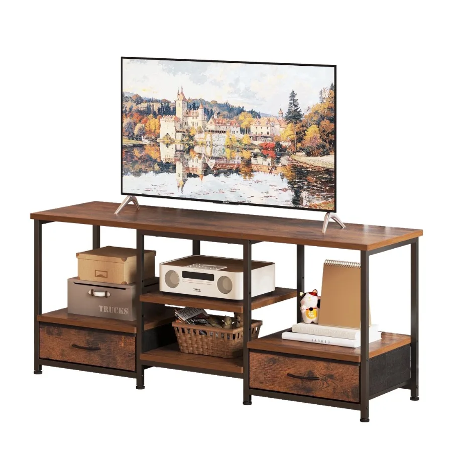 47-inch TV Stand with Power Outlets 2 Fabric Drawers Entertainment Center Console Table with Adjustable Shevles for Living Room
47-inch TV Stand with Power Outlets 2 Fabric Drawers Entertainment Center Console Table with Adjustable Shevles for Living Room