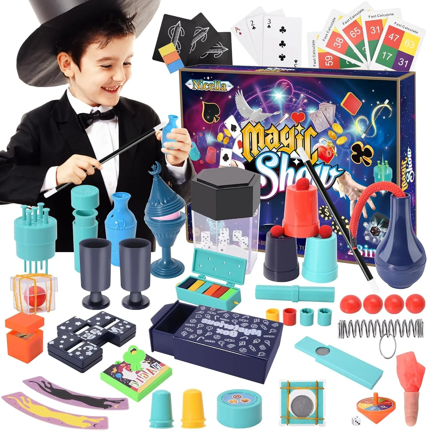 Magic Set 28 in1 Magic SHOW Wand Toy Easy Tricks with Tutorial Videos Birthday Gifts for Kids Ages 6-8 8-10 10-12
Magic Set 28 in1 Magic SHOW Wand Toy Easy Tricks with Tutorial Videos Birthday Gifts for Kids Ages 6-8 8-10 10-12