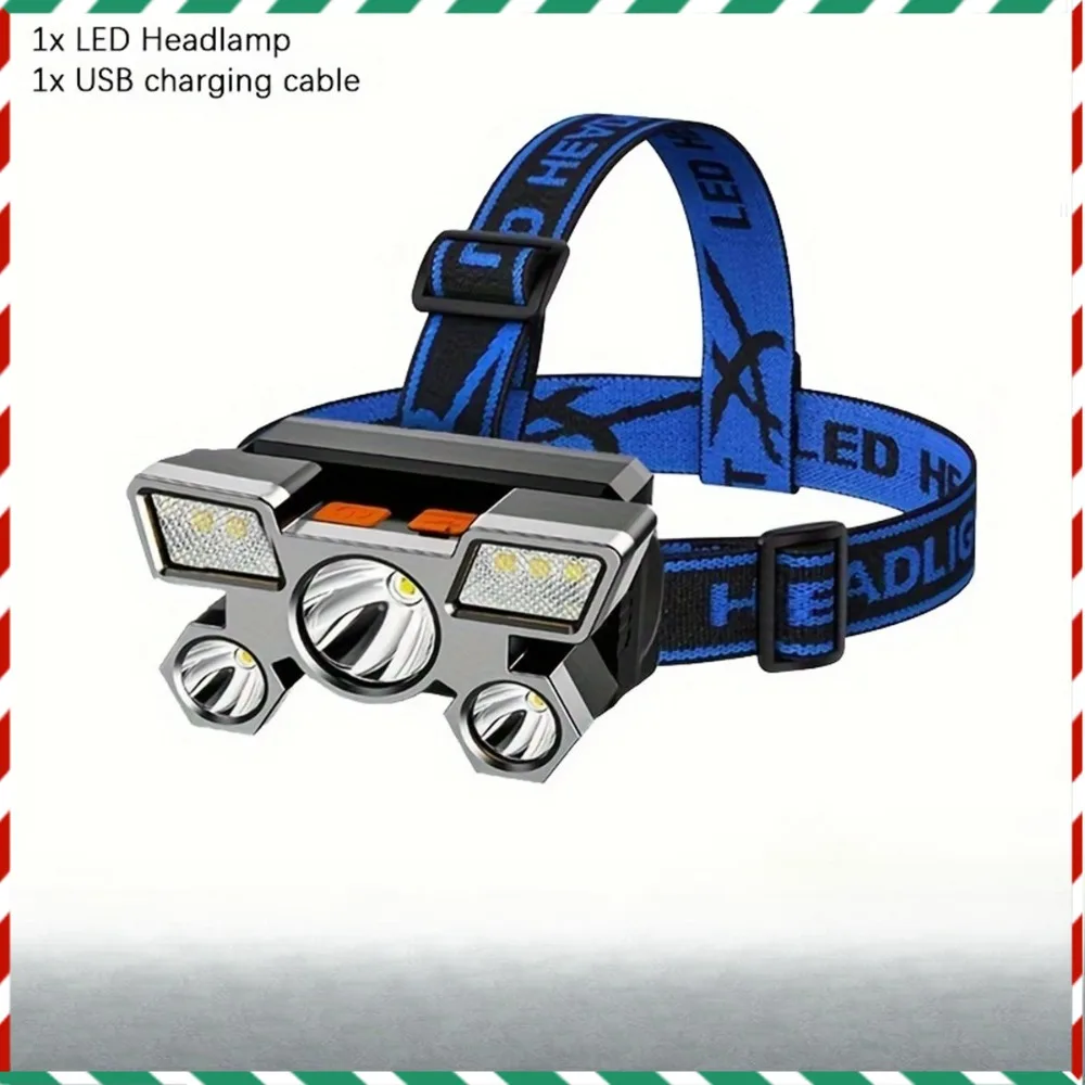 USB Rechargeable LED Headlamp, 5 Lamp Beads 4 Modes Built-in Rechargeable Lithium Battery Lightweight Headlight Elastic Headband
USB Rechargeable LED Headlamp, 5 Lamp Beads 4 Modes Built-in Rechargeable Lithium Battery Lightweight Headlight Elastic Headband