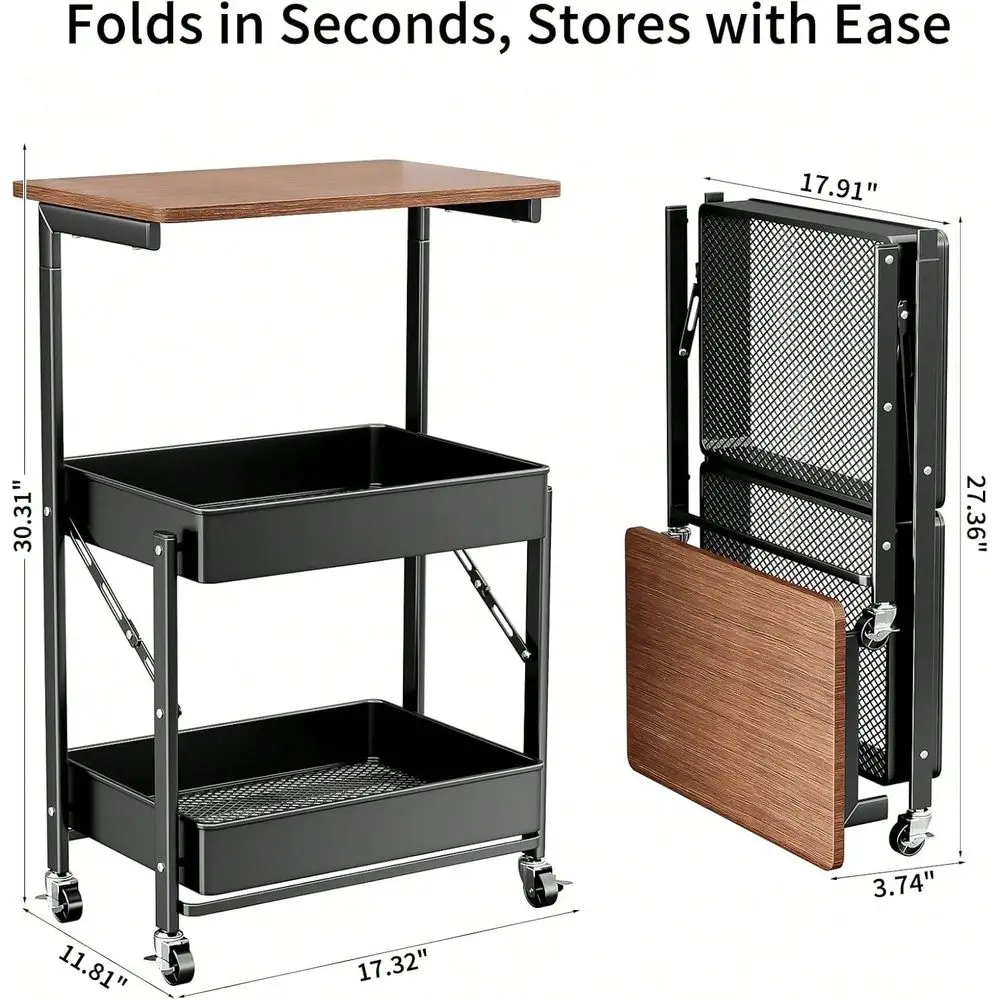 Metal Kitchen Storage Cart,Mobile Kitchen Cart With Wooden Top Lockable Wheels Foldable Utility Cart For Kitchen, Office, Coffe
Metal Kitchen Storage Cart,Mobile Kitchen Cart With Wooden Top Lockable Wheels Foldable Utility Cart For Kitchen, Office, Coffe