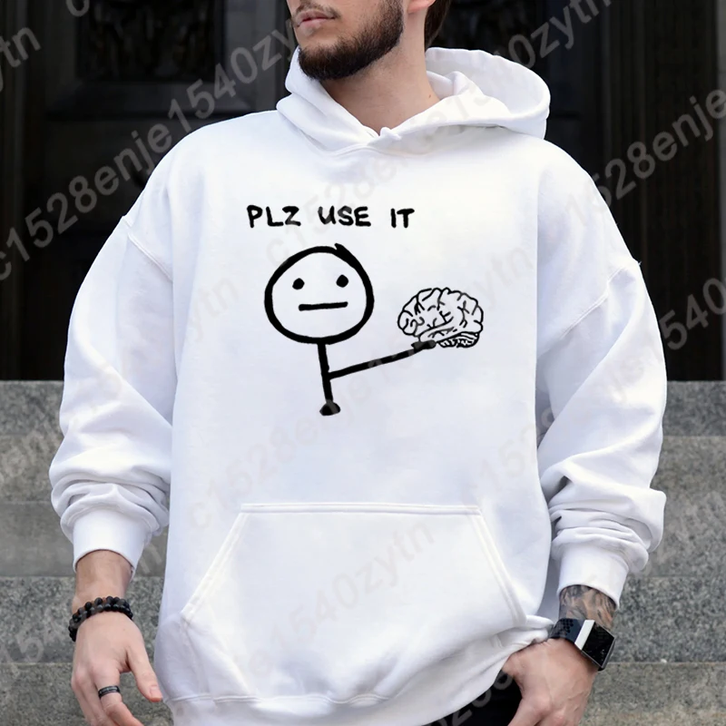 Brain Please Use It Graphic Hooded Hoodie For Men Autumn And Winter Casual Pullover Sports Men Hoodie Long Sleeve Pure Color Top
Brain Please Use It Graphic Hooded Hoodie For Men Autumn And Winter Casual Pullover Sports Men Hoodie Long Sleeve Pure Color Top
