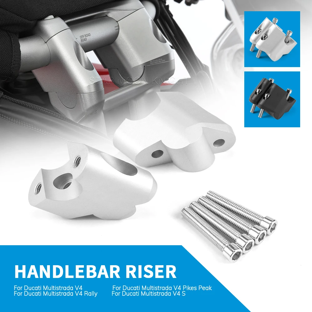 For Ducati Multistrada V4 S Rally Pikes Peak 2021- MultistradaV4 Motorcycle Handlebar Riser Drag Handle Bar Clamp Extend Adapter
For Ducati Multistrada V4 S Rally Pikes Peak 2021- MultistradaV4 Motorcycle Handlebar Riser Drag Handle Bar Clamp Extend Adapter