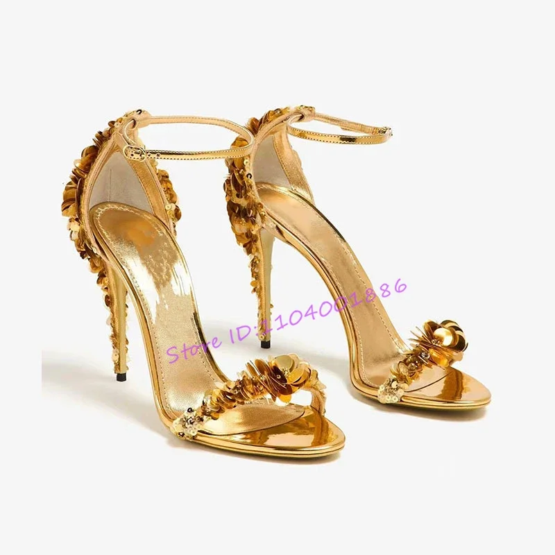 Bling Bling Gold Sequins High Heel Women Sandals Summer New Sexy Round Toe Ankle Buckle Stiletto Heels Banquet Wedding Shoes
Bling Bling Gold Sequins High Heel Women Sandals Summer New Sexy Round Toe Ankle Buckle Stiletto Heels Banquet Wedding Shoes