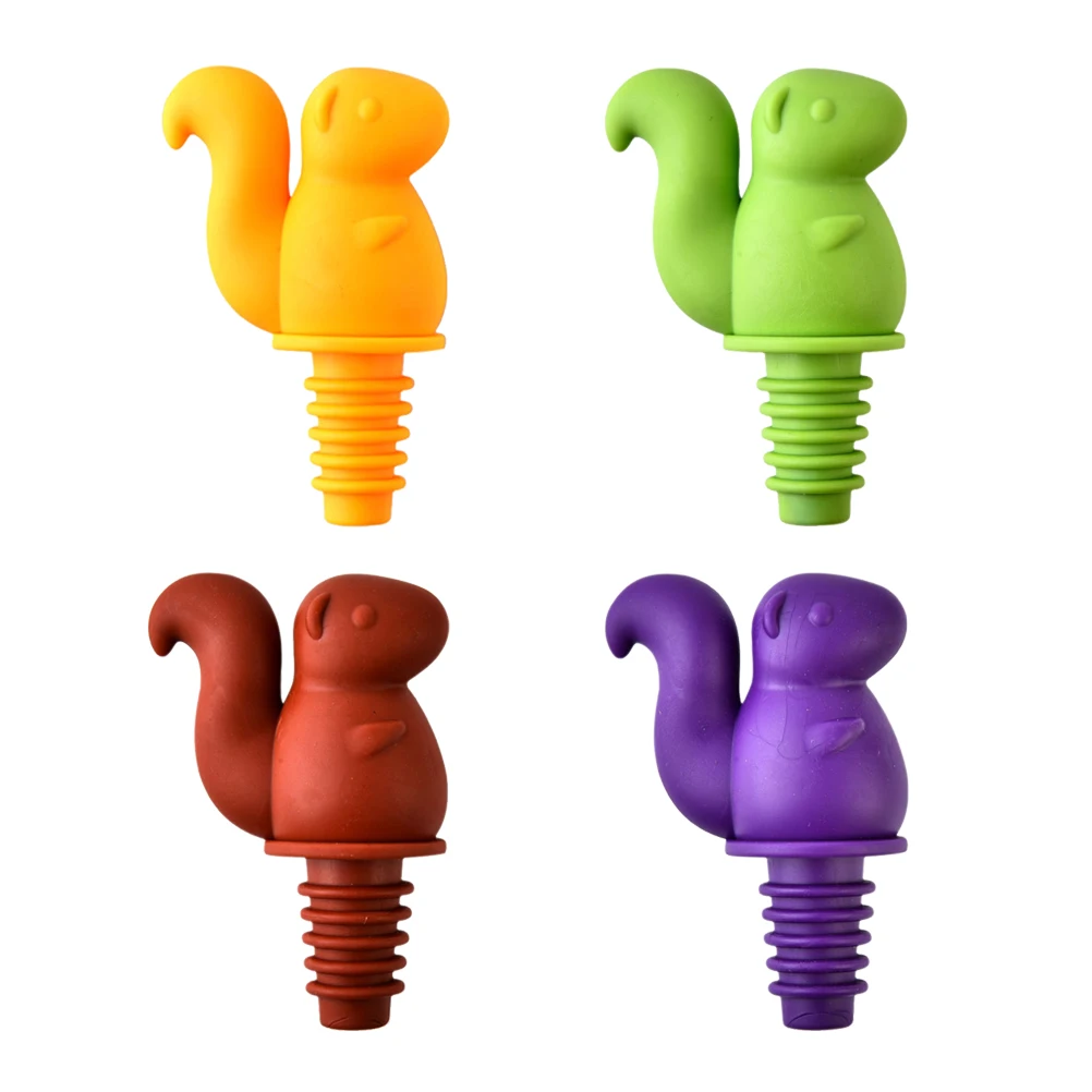 4pcs Reusable Wine Bottle Stoppers Food Grade Silicone Beverage Stopper Squirrel Shape Bottle Plug For Beer Oil
4pcs Reusable Wine Bottle Stoppers Food Grade Silicone Beverage Stopper Squirrel Shape Bottle Plug For Beer Oil