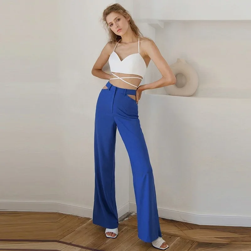 Fall Thin Trousers Loose Wide-leg 2024 New Pants Blue Hollow Sexy Female Fashion Casual Trend High Waist Stretch Pants Women
Fall Thin Trousers Loose Wide-leg 2024 New Pants Blue Hollow Sexy Female Fashion Casual Trend High Waist Stretch Pants Women