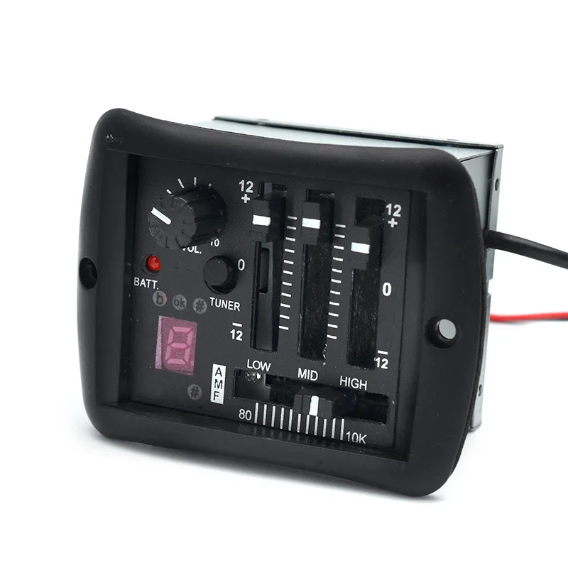 3-Band EQ Acoustic Guitar Pickup with Tuner, Black Endpin Output Preamp System , Built-in Chromatic Tuner & Volume Control
3-Band EQ Acoustic Guitar Pickup with Tuner, Black Endpin Output Preamp System , Built-in Chromatic Tuner & Volume Control